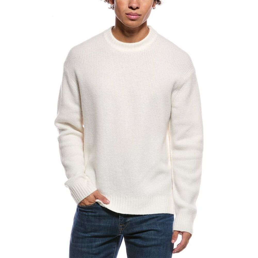 Theory Mens  Astor Wool & Cashmere-Blend Crewneck Sweater, White